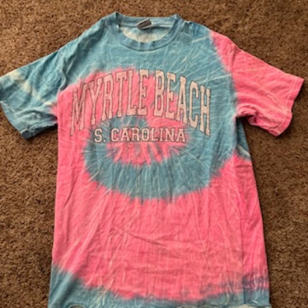 Tie-Dye Short Sleeve Tee - Pink and Blue